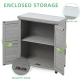 Outdoor Wooden Garden Storage Cabinet