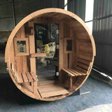 Panorama Barrel Sauna w/ Porch - 8 Person