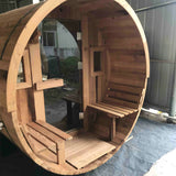 Panorama Barrel Sauna w/ Porch - 8 Person