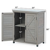 Outdoor Wooden Garden Storage Cabinet